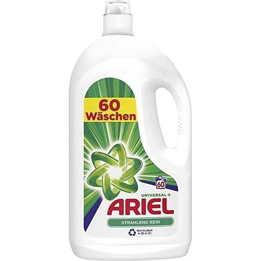 ARIEL GEL 3L / 60PD BRILLIANT CLEAN UNIVERSAL+ 1×3000 ml, gel di lavaggio