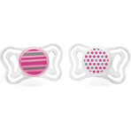 Chicco Soother Physio Light Silicone Soother 6-16m+, Pink 2pcs 1×2 pcs, Soothing Soother (6-16m.+)