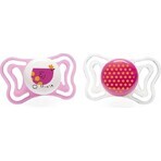 Chicco Soother Physio Light Silicone Soother 6-16m+, Pink 2pcs 1×2 pcs, Soothing Soother (6-16m.+)