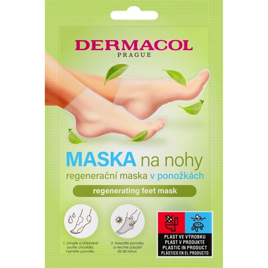 Dermacol Mascarilla regeneradora para pies en calcetines 1×1 ud, mascarilla para pies