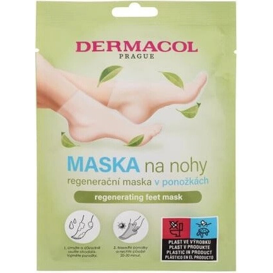 Dermacol Mascarilla regeneradora para pies en calcetines 1×1 ud, mascarilla para pies