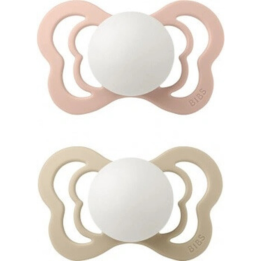 BIBS Couture silicone orthodontic pacifiers 2pcs 1×1 pcs - size 1, blush night/vanilla night