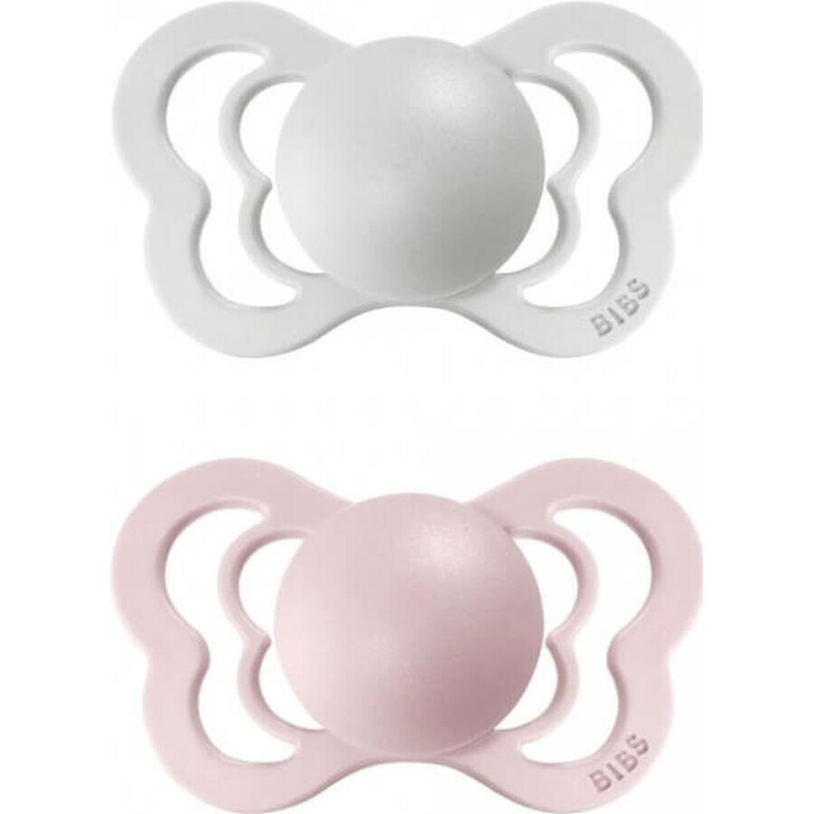 BIBS Couture silicone orthodontic pacifiers 2pcs 1×1 pcs - size 1, blush night/vanilla night