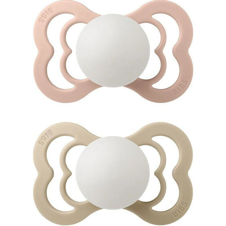 BIBS Couture silicone orthodontic pacifiers 2pcs 1×1 pcs - size 1, blush night/vanilla night