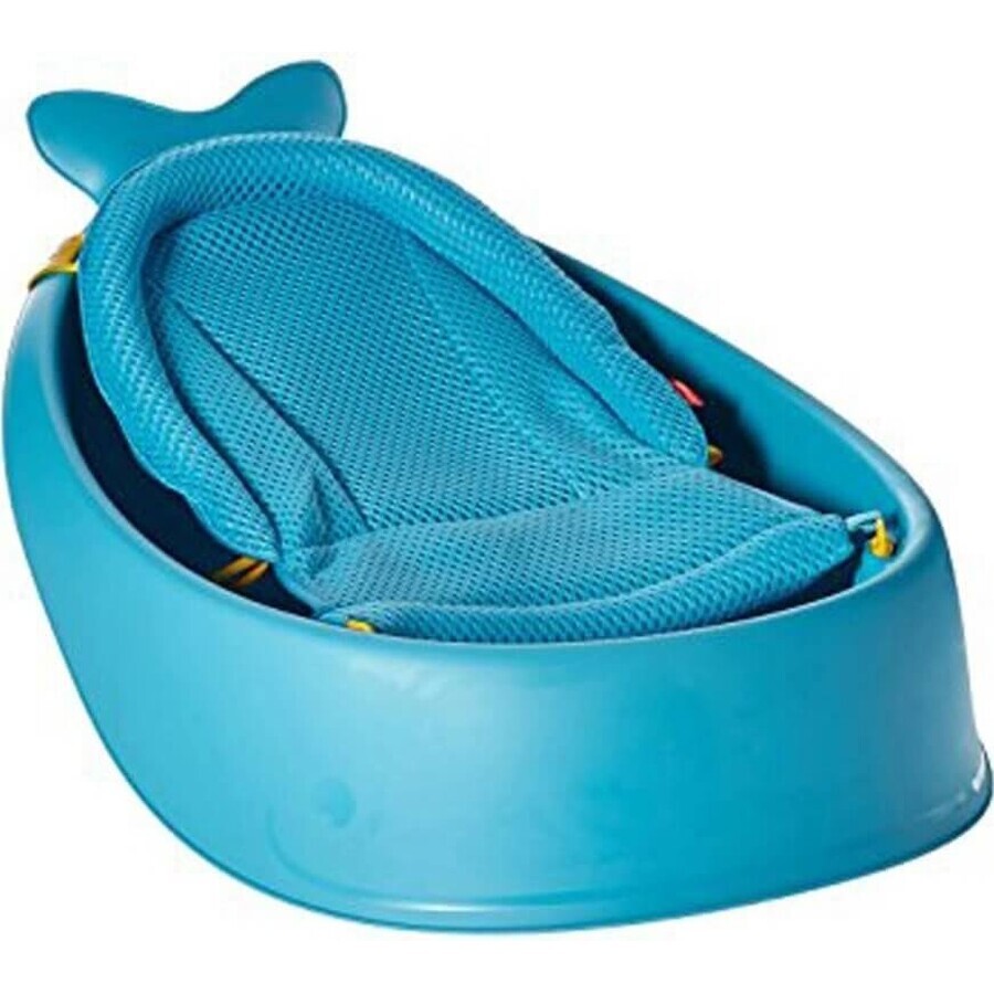 SKIP HOP Badewanne mit ergonomischer Auflage Moby 3-Phasen Moby blau 1×1 St., 2 ergonomische Positionen