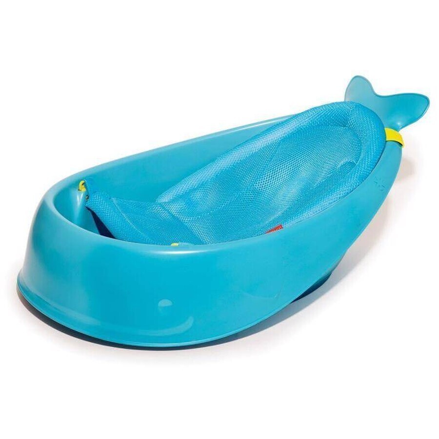 SKIP HOP Badewanne mit ergonomischer Auflage Moby 3-Phasen Moby blau 1×1 St., 2 ergonomische Positionen