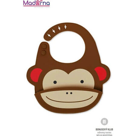 Zoo Silicone Bib Monkey 6m+ 1×1 pcs, bib