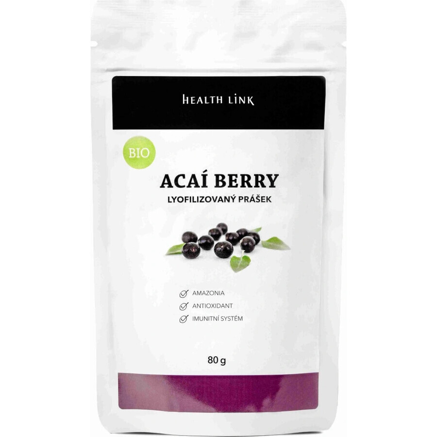 Health link BIO Acai Pulver 1×80g, natürlicher Geschmack