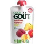 Good Gout Organic Pêche avec poire 1×120 g, poche pêche avec poire