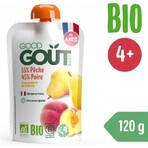 Good Gout Organic Pêche avec poire 1×120 g, poche pêche avec poire