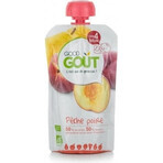 Good Gout Organic Pêche avec poire 1×120 g, poche pêche avec poire