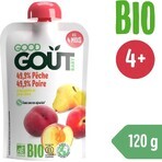 Good Gout Organic Pêche avec poire 1×120 g, poche pêche avec poire