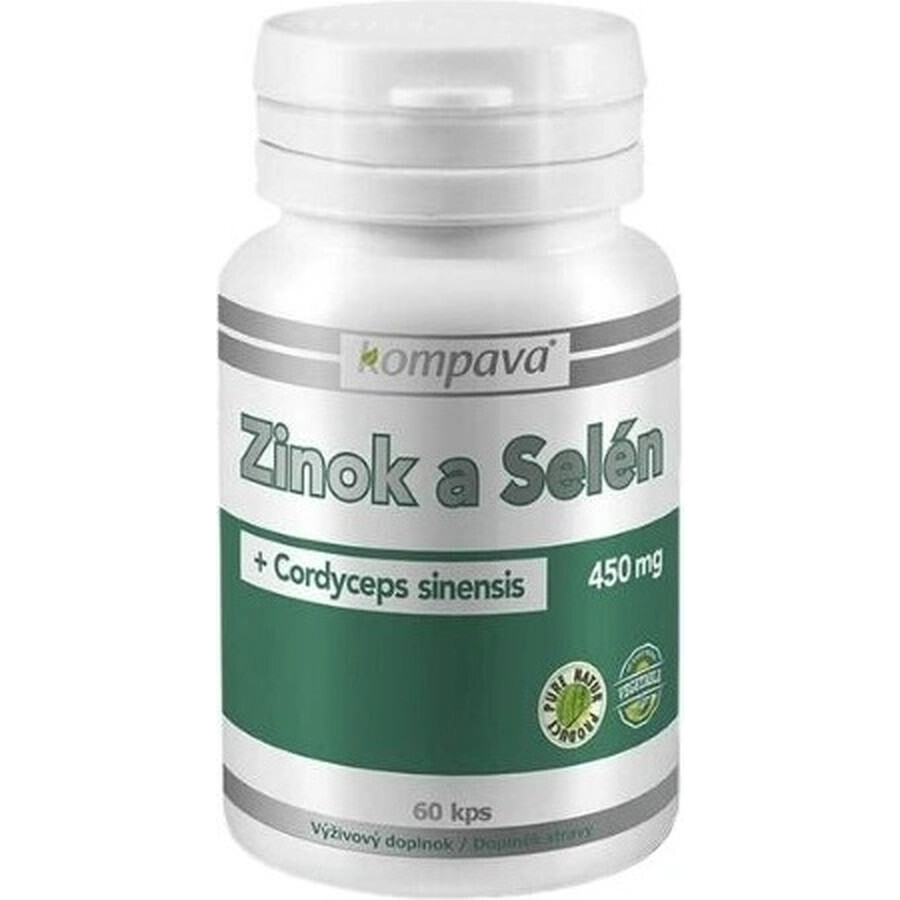 Kompava Zinco + Selenio + Cordyceps Sinensis 1×60 cps, integratore alimentare