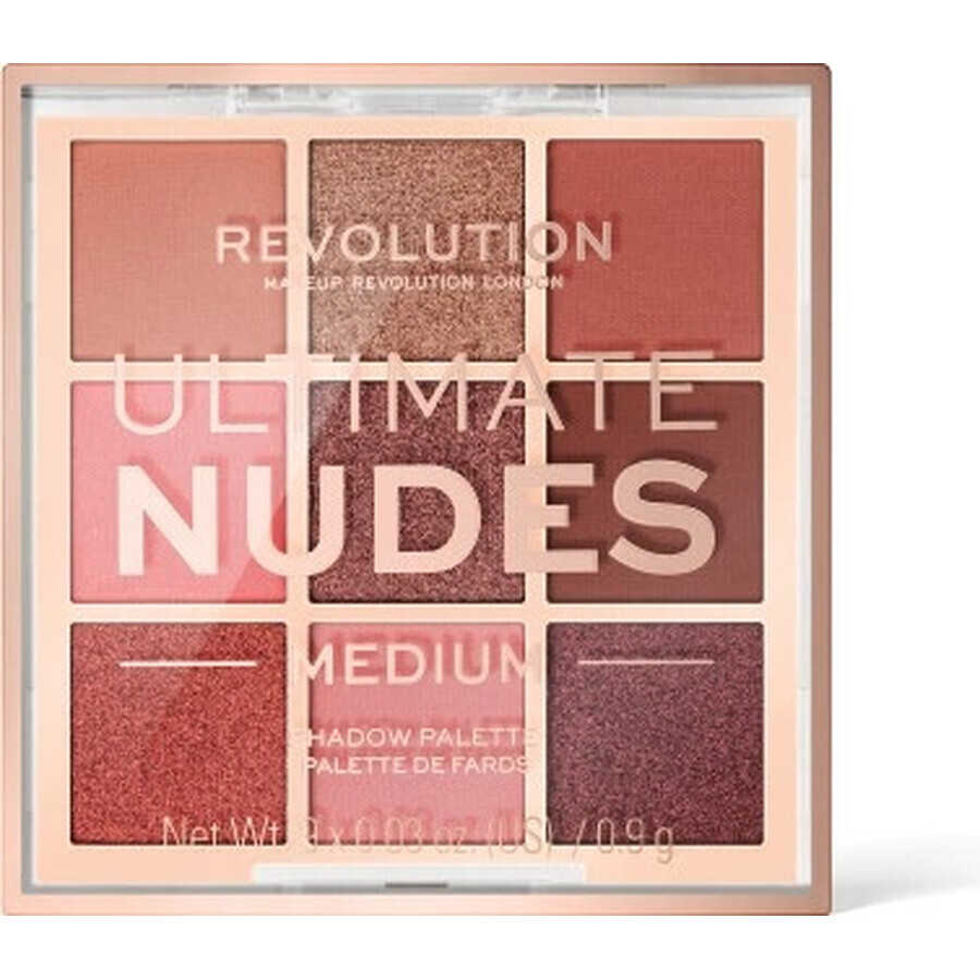 Revolution, Ultimate Nudes Medium, Lidschatten-Palette 1×0,90 g, Lidschatten-Palette