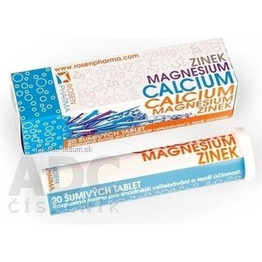 RosenPharma ZINOC, MAGNESIO, CALCIO 1×20 tbl, integratore alimentare