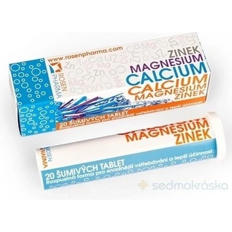 RosenPharma ZINOC, MAGNESIO, CALCIO 1×20 tbl, integratore alimentare