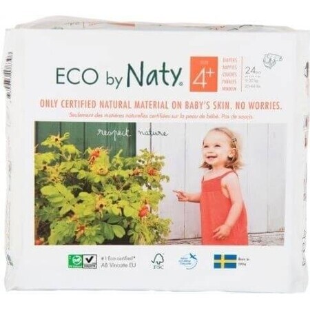 ECO BY NATY Pannolini usa e getta 4+ (9-20 kg) 24 pz. 1×24 pz.