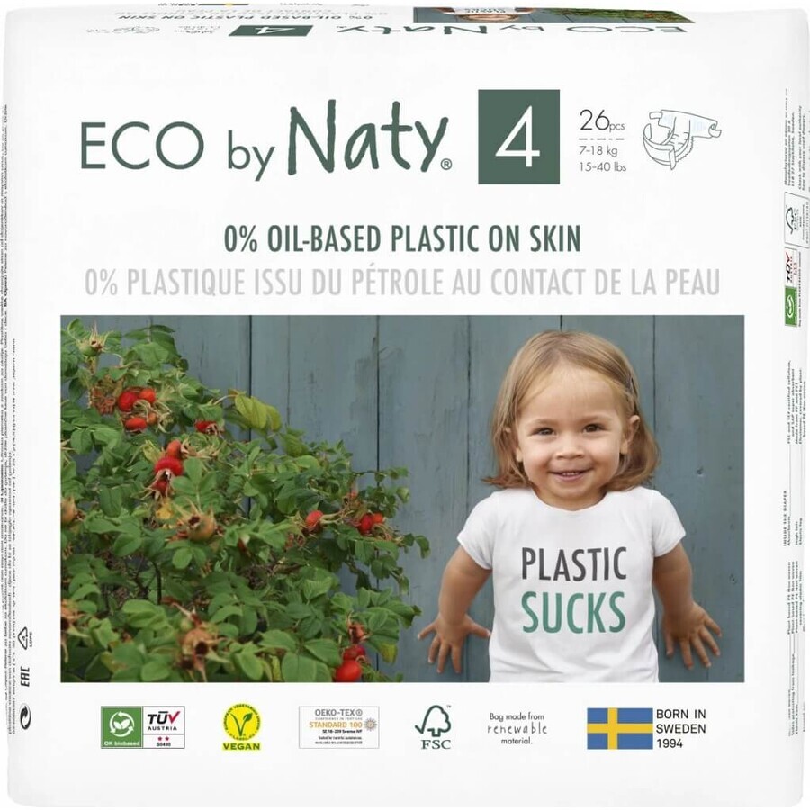 ECO BY NATY Pannolini usa e getta 4+ (9-20 kg) 24 pz. 1×24 pz.