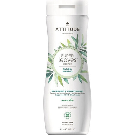 ATTITUDE Shampoo naturale Super leaves con effetto detossinante - nutriente per capelli secchi e danneggiati 1×473 ml, shampoo naturale