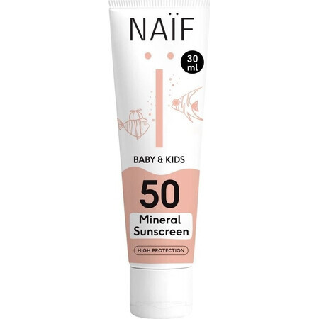 NAÏF Beschermende Zonnebrandcrème SPF 50 voor Kinderen en Baby's 1×30 ml, zonbescherming