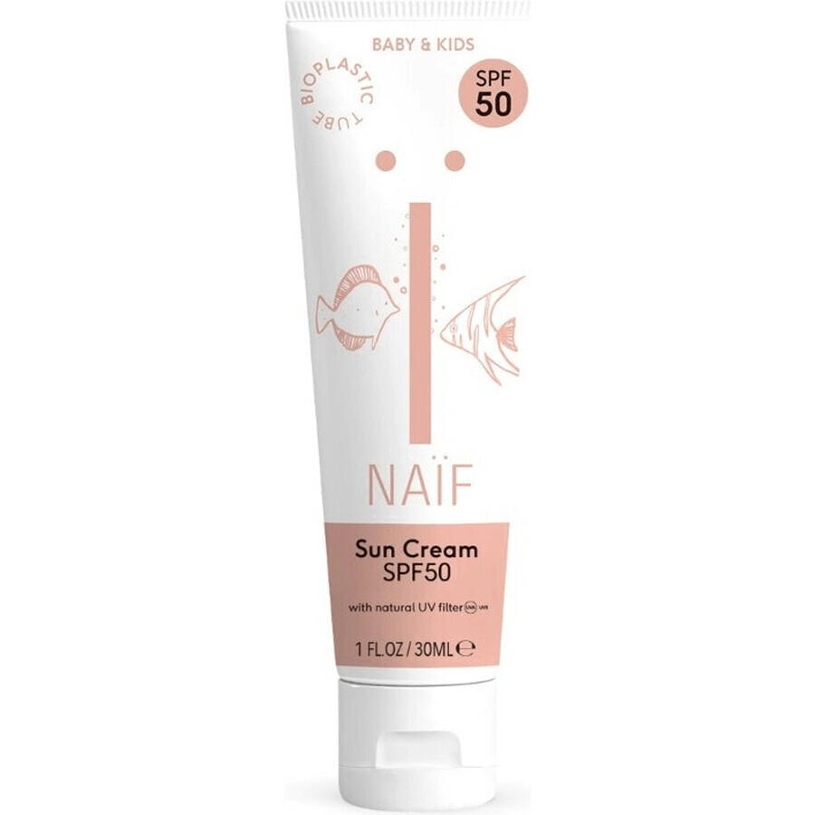 NAÏF Beschermende Zonnebrandcrème SPF 50 voor Kinderen en Baby's 1×30 ml, zonbescherming