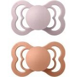 BIBS Supremo succhietto in gomma naturale 2 pz 1×1 BIBS 1 pz - misura 1, prugna/rosa pesca