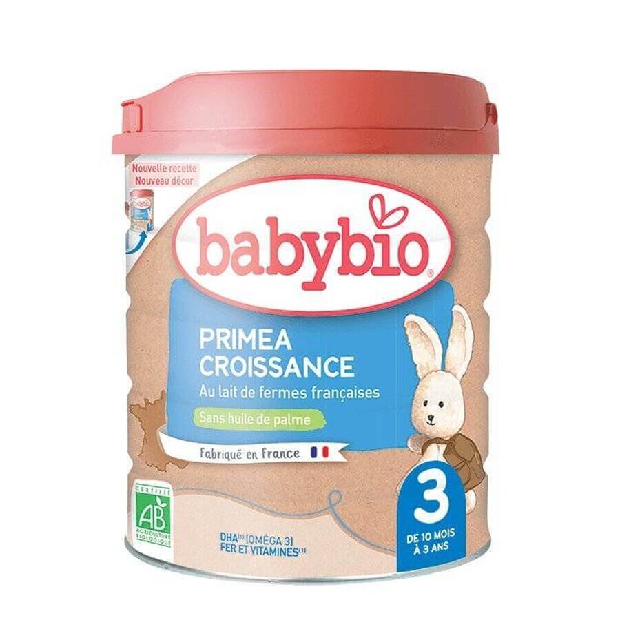 BABYBIO PRIMEA 3 Croissance lapte organic pentru sugari (800 g) 1×800 g