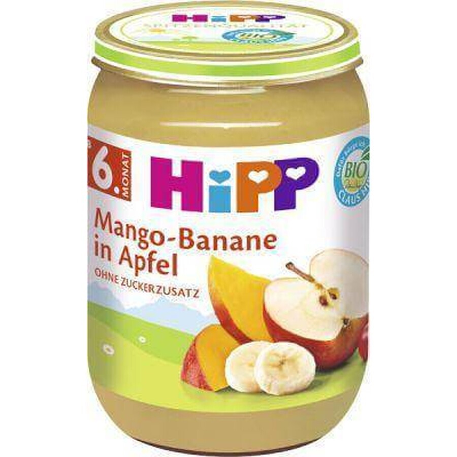 HiPP Organic Manzanas con Mango y Plátano 1×190 g, snack de fruta para niños