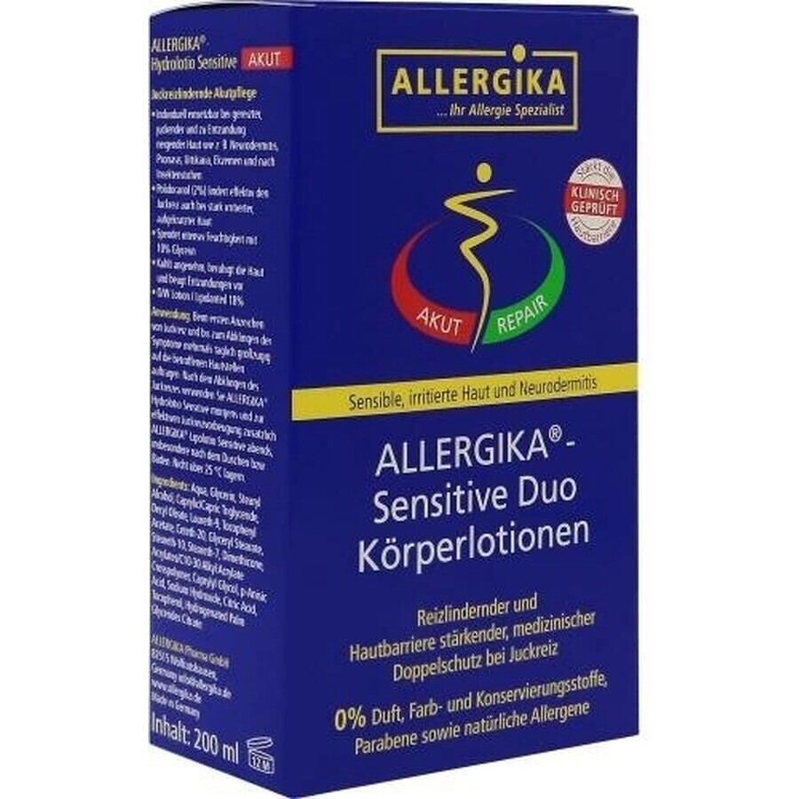 ALLERGIKA SENSITIVE DUO 1×1 set, (Lipolotio Sensitive 200 ml + Hydrolotio Sensitive 200 ml)