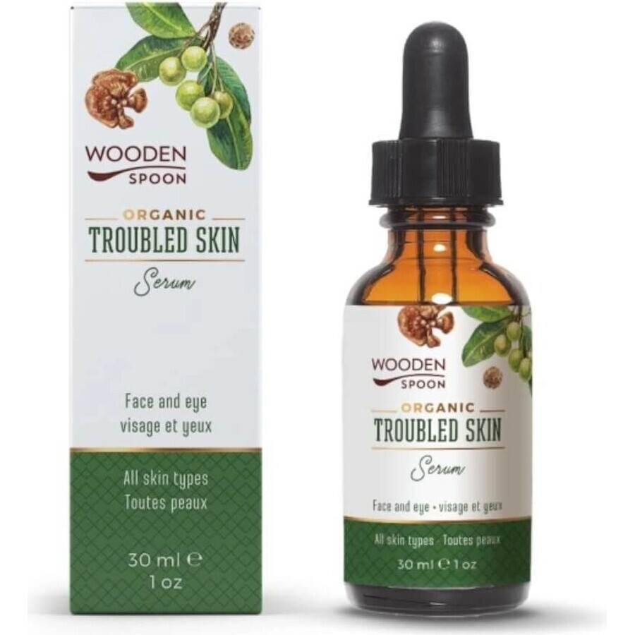 Houten Lepel Serum voor probleemhuid met tamanoe- en marulaolie 30 ml 1×30ml 1×30ml, serum voor probleemhuid