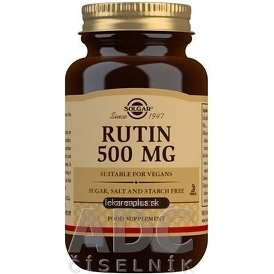 Solgar Rutina 500 mg dosis diaria alta, 50 comprimidos 1×50 tbl, complemento alimenticio