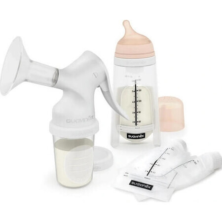 Suavinex - Manual breast pump ZERO ZERO ZERO "Damaged packaging" 1×1 pcs, breast pump with damaged packaging