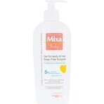 Mixa Baby Surgras Zeepvrije Wasgel voor Lichaam en Haar 1×250 ml, wasgel voor baby's