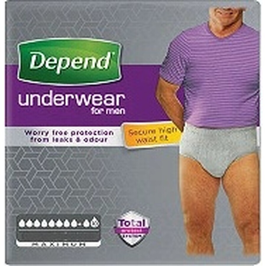 DEPEND MAXIMUM L/XL per uomo 1×9 pezzi, slip elasticizzati, circonferenza fianchi 95-150 cm