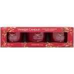 Yankee Candle 3x Sparkling Cinnamon 3x37 g candela votiva in vetro, candela profumata