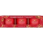 Yankee Candle 3x Sparkling Cinnamon 3x37 g candela votiva in vetro, candela profumata