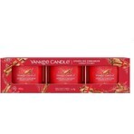 Yankee Candle 3x Sparkling Cinnamon 3x37 g candela votiva in vetro, candela profumata