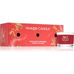 Yankee Candle 3x Sparkling Cinnamon 3x37 g candela votiva in vetro, candela profumata