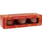 Yankee Candle 3x Sparkling Cinnamon 3x37 g candela votiva in vetro, candela profumata