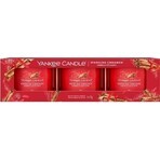 Yankee Candle 3x Sparkling Cinnamon 3x37 g candela votiva in vetro, candela profumata