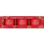 Yankee Candle 3x Sparkling Cinnamon 3x37 g candela votiva in vetro, candela profumata