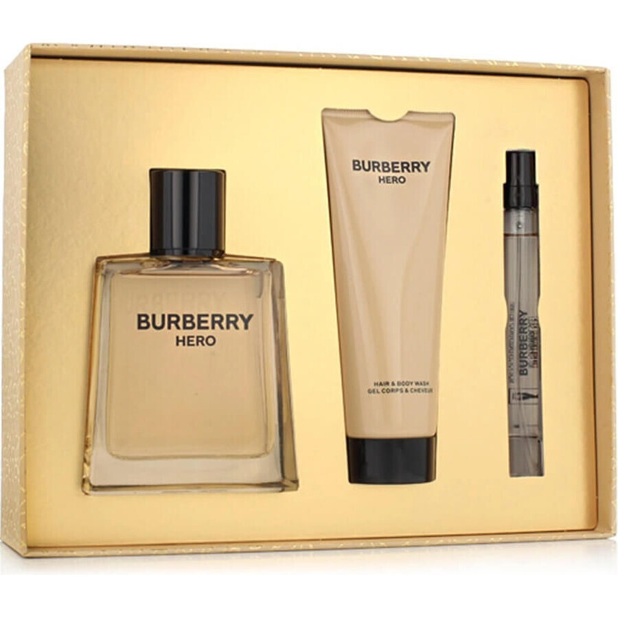 Burberry Hero 1×1 set, 100ml eau de toilette + 75ml gel doccia + 10ml eau de toilette