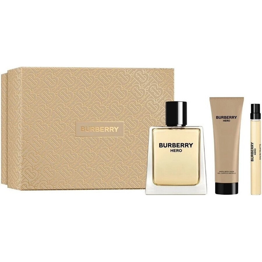 Burberry Hero 1×1 set, 100ml eau de toilette + 75ml gel doccia + 10ml eau de toilette