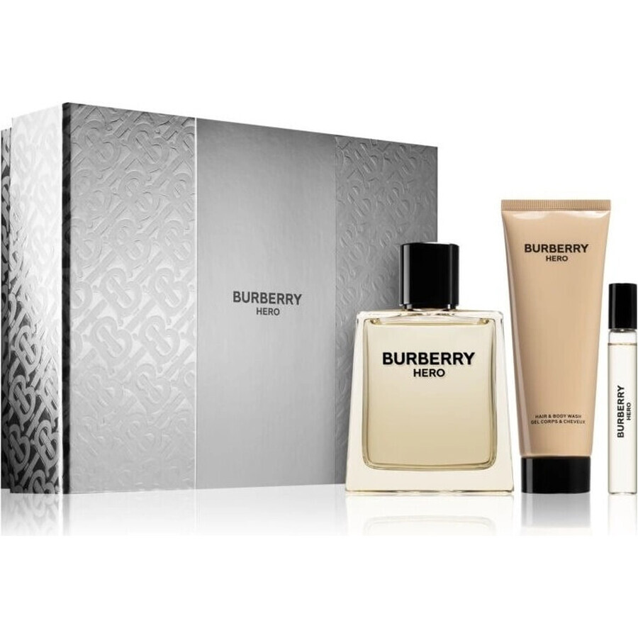 Burberry Hero 1×1 set, 100ml eau de toilette + 75ml gel doccia + 10ml eau de toilette