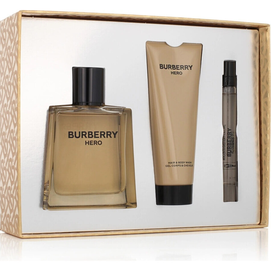 Burberry Hero 1×1 set, 100ml eau de toilette + 75ml gel doccia + 10ml eau de toilette