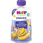 HiPP BIO KINDER Plátano Naranja Pera Mango Pera Arroz 1×120 g, fruta y cereales, 12m+