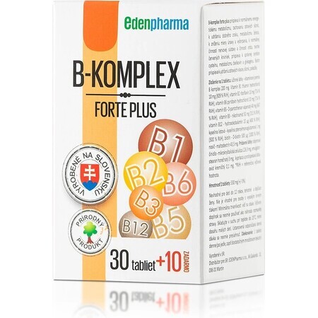 EDENPharma B-COMPLEX forte plus 1×40 tbl, 30+10 free