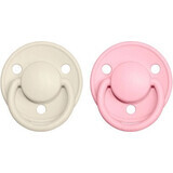 BIBS De Lux Succhietti in silicone avorio/rosa 1×2 pezzi, taglia unica