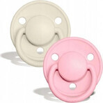 BIBS De Lux Succhietti in silicone avorio/rosa 1×2 pezzi, taglia unica