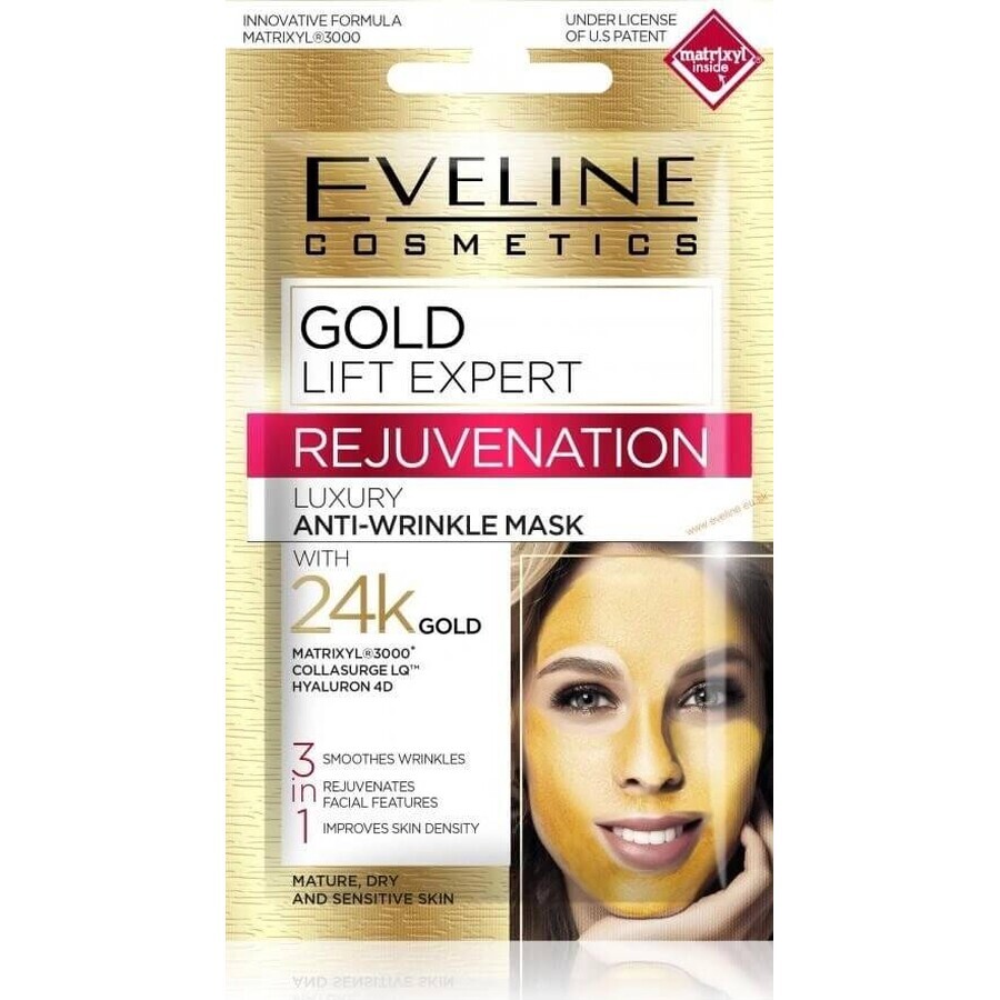 Eveline Gold Lift Expert Gesichtsmaske 3in1 1×7 ml, Gesichtsmaske